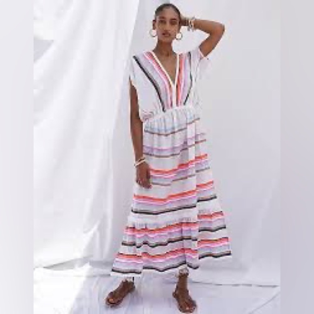 LEM LEM BANDIRA PLUNGE NECK DRESS COVERUP - size M - NEW